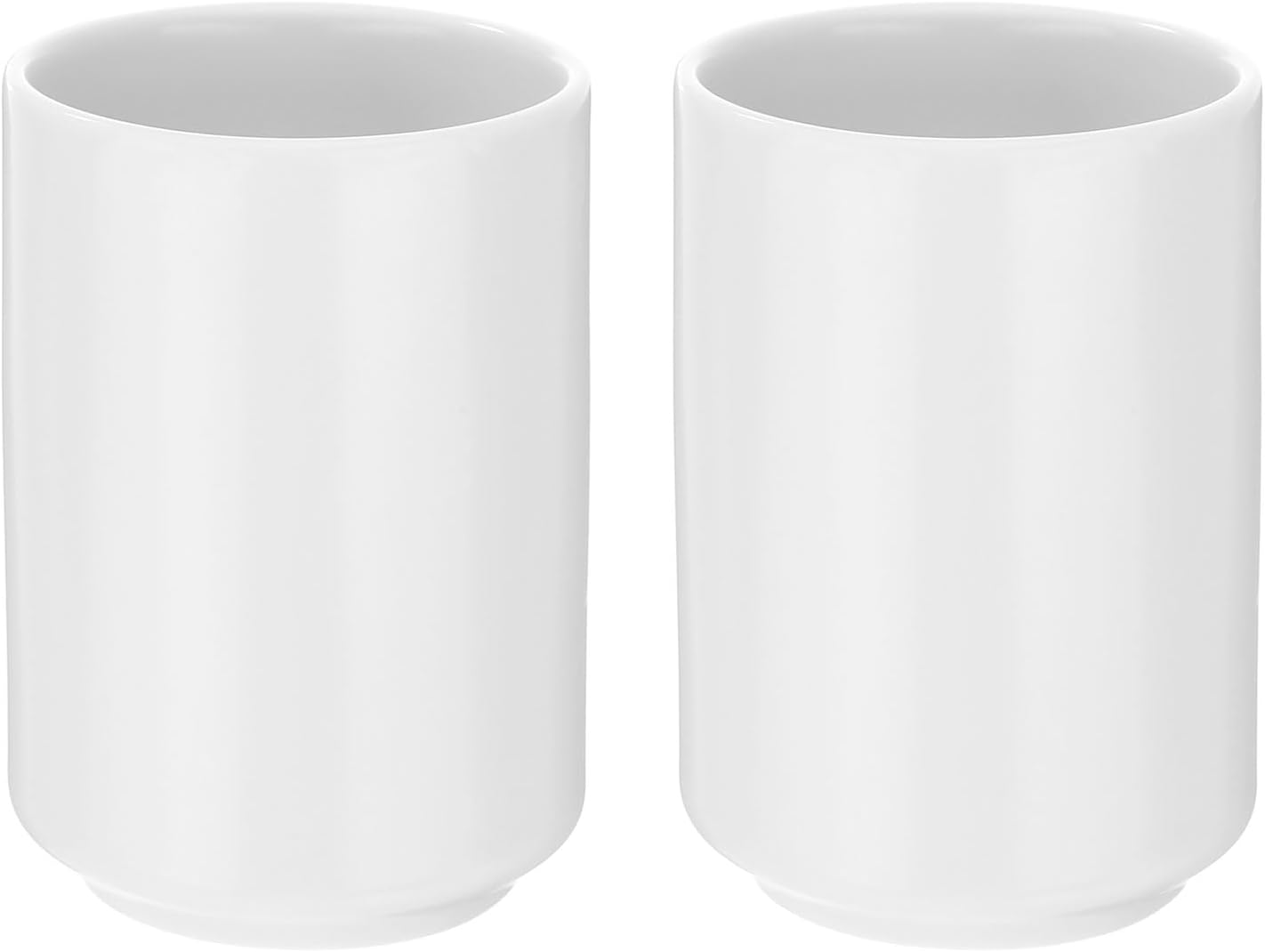 HARFINGTON Japanese Ceramic Tea Cups 8oz / 240ml Simple Solid Color No Handle Ceramic Tea Mugs Matte Glazed Cylindrical Cup for Matcha Tea Wine Black Tea Coffee Drinks, Black