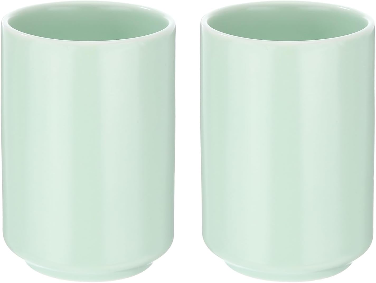 HARFINGTON Japanese Ceramic Tea Cups 8oz / 240ml Simple Solid Color No Handle Ceramic Tea Mugs Matte Glazed Cylindrical Cup for Matcha Tea Wine Black Tea Coffee Drinks, Black
