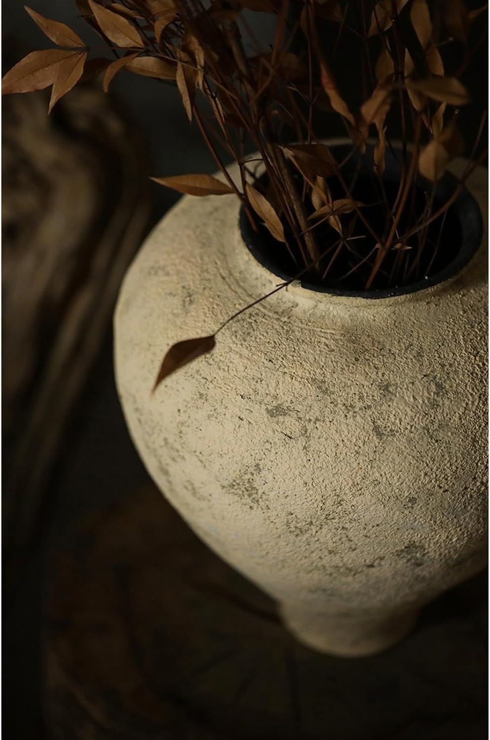 Ceramic Vase for Farmhouse Decor, Pottery Clay Tall Terracotta Vase for Flowers, Pottery Vase for Living Room Decor