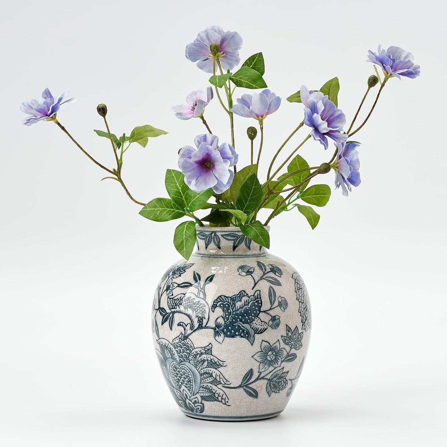 SIDUCAL Ceramic Rustic Farmhouse Vase | 6 Inch Pottery Decorative Flower for Home Decor | Boho Vase | Terracotta for Table, Living Room, Bathroom Decoration, Shelf Decor, Mantel