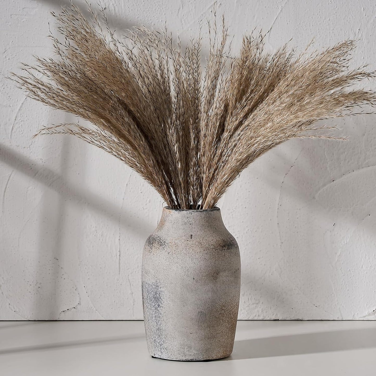 SIDUCAL Ceramic Rustic Farmhouse Vase | 6 Inch Pottery Decorative Flower for Home Decor | Boho Vase | Terracotta for Table, Living Room, Bathroom Decoration, Shelf Decor, Mantel